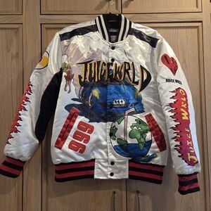 Juice Wrld Satin Jacket Headgear Classics Bomber Jacket Streetwear